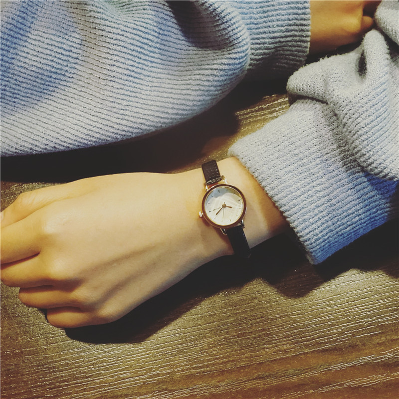 韓國初中高中學生女生手表小清新復古細帶小盤韓版簡約鏈時尚潮流