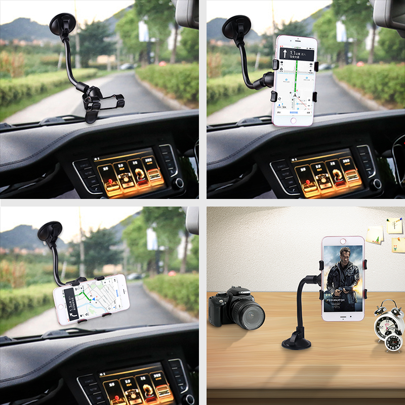 蘋果手機車載支架吸盤式旋轉夾桌面通用汽車導航玻璃簡易固定底座