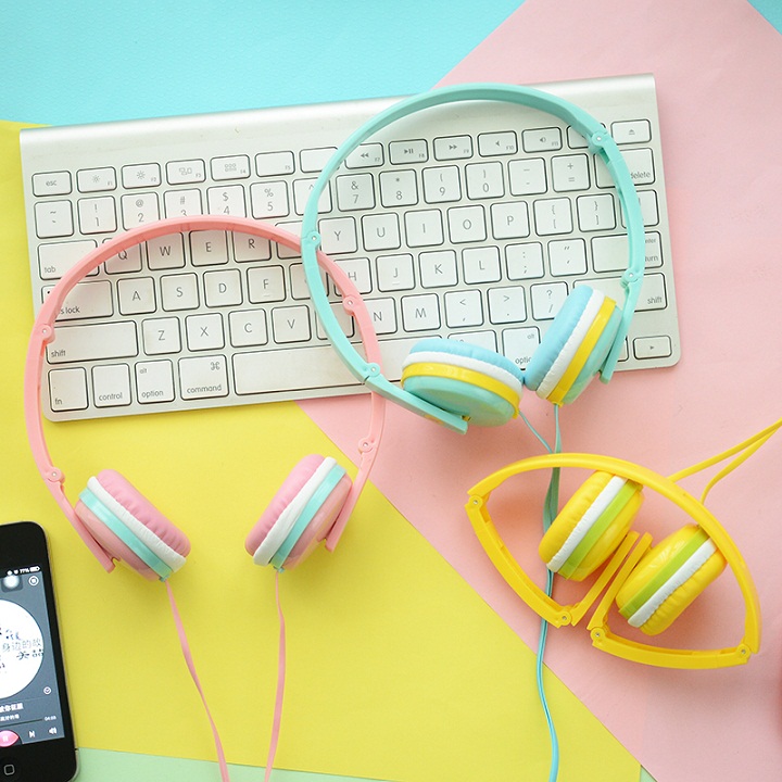 創意生活可愛糖果色折疊頭戴式耳麥卡通動物耳機潮