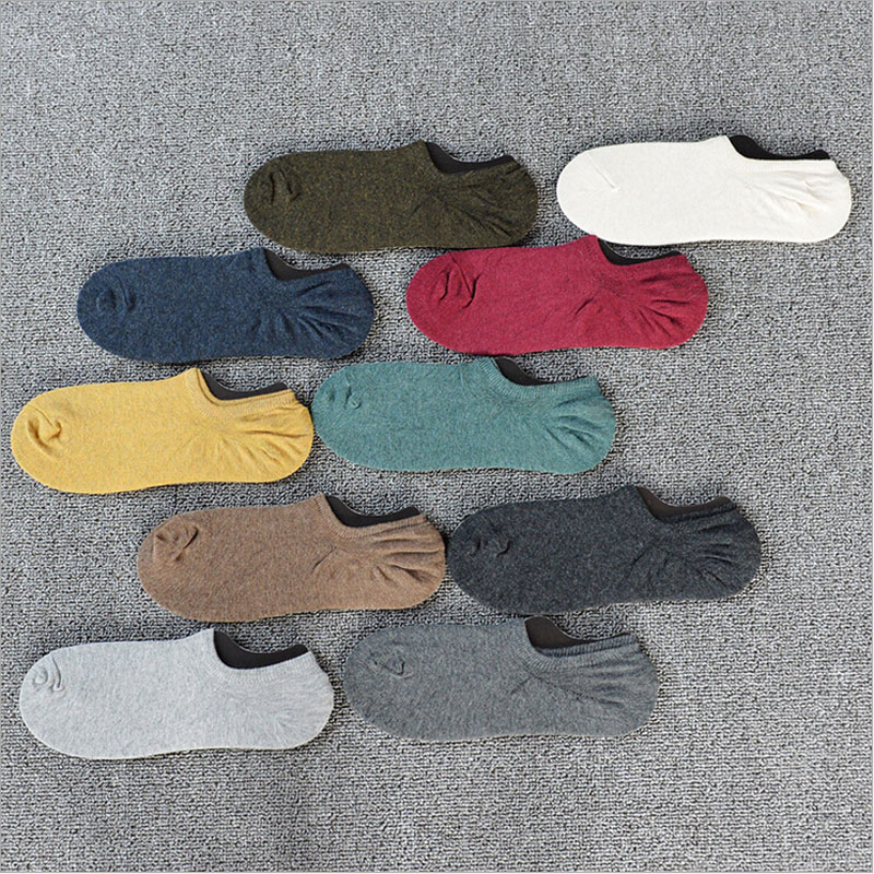 韓國新款純色簡約男襪文藝方塊短襪低幫淺口隱形運動船襪純棉襪子