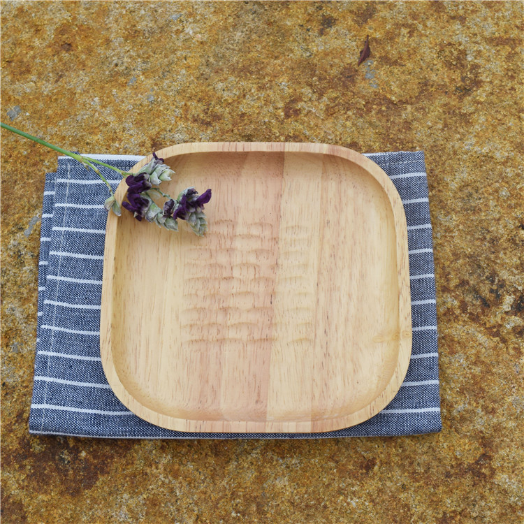 創意環保木質餐具菜盤家用特色碟子點心早餐水果方形盤子