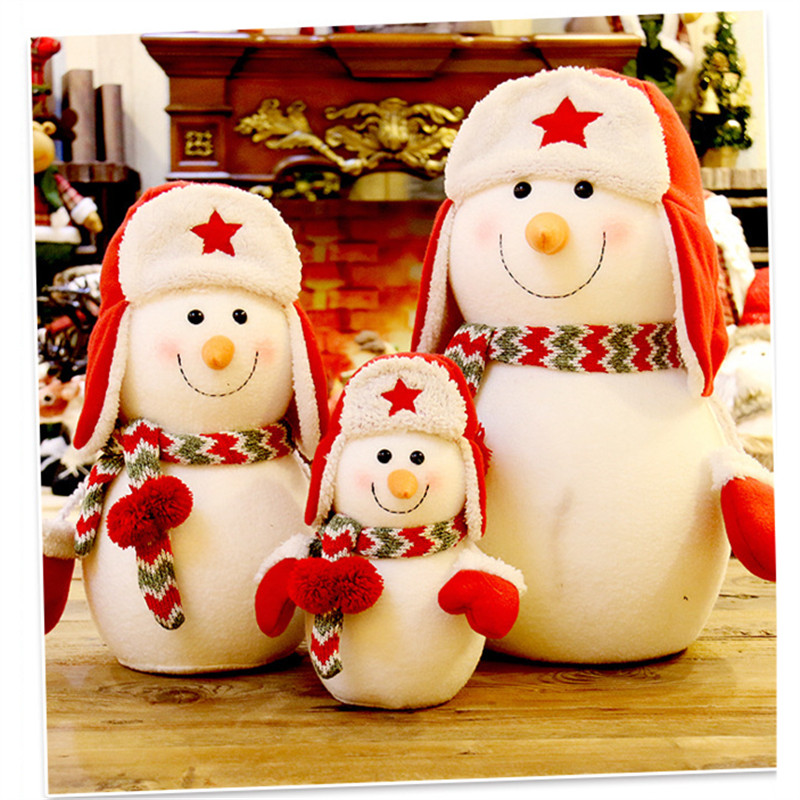聖誕裝飾品雪人娃娃公仔雷鋒帽雪人布藝毛絨玩具禮品櫥窗酒店擺件