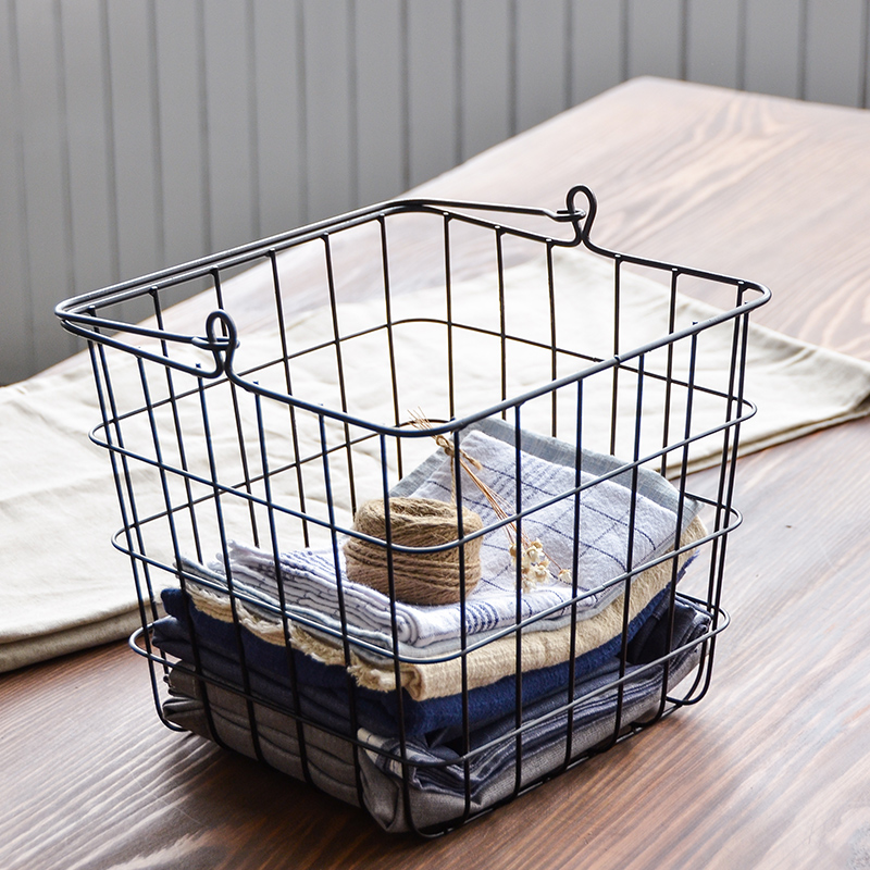 ZAKKA日式收納筐簡約鐵藝家居雜物零食桌面收納框