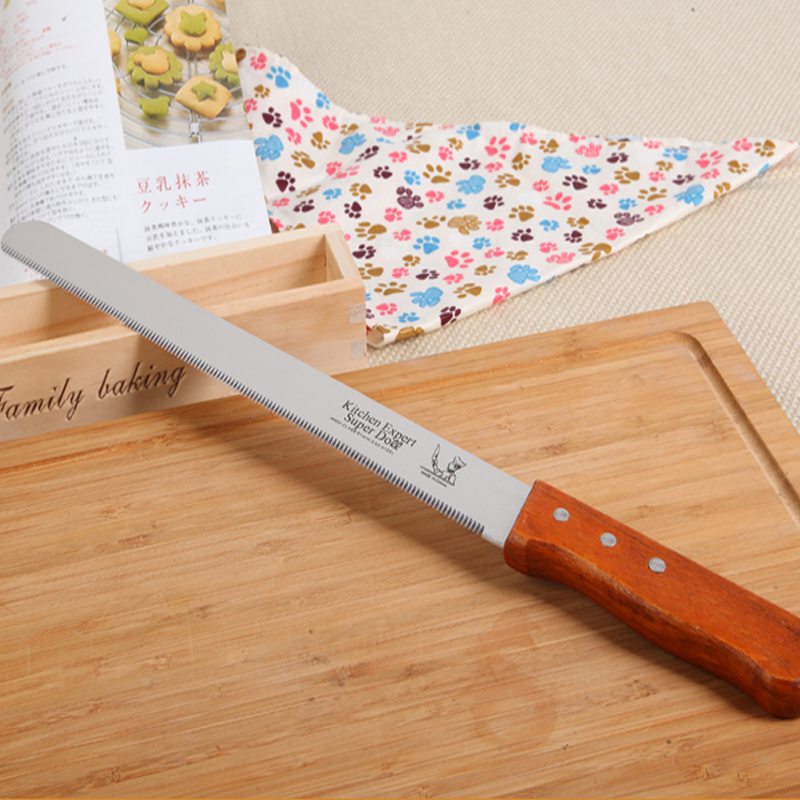 10寸12寸不銹鋼鋸齒面包刀DIY烘焙工具細牙蛋糕刀廚房切刀