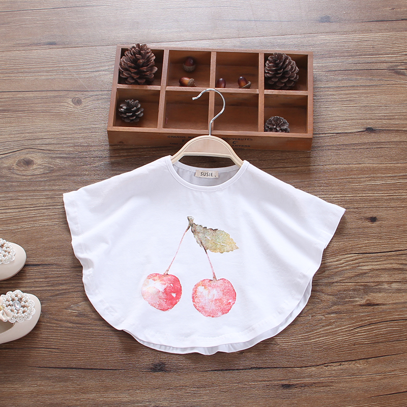 女童夏裝新款寶寶白色t恤衣服嬰幼兒韓版蝙蝠上衣短袖打底衫