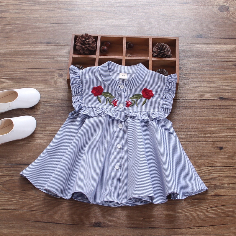 女童裙子夏季韓版寶寶連衣裙1-3歲嬰幼兒衣服小孩飛袖公主裙