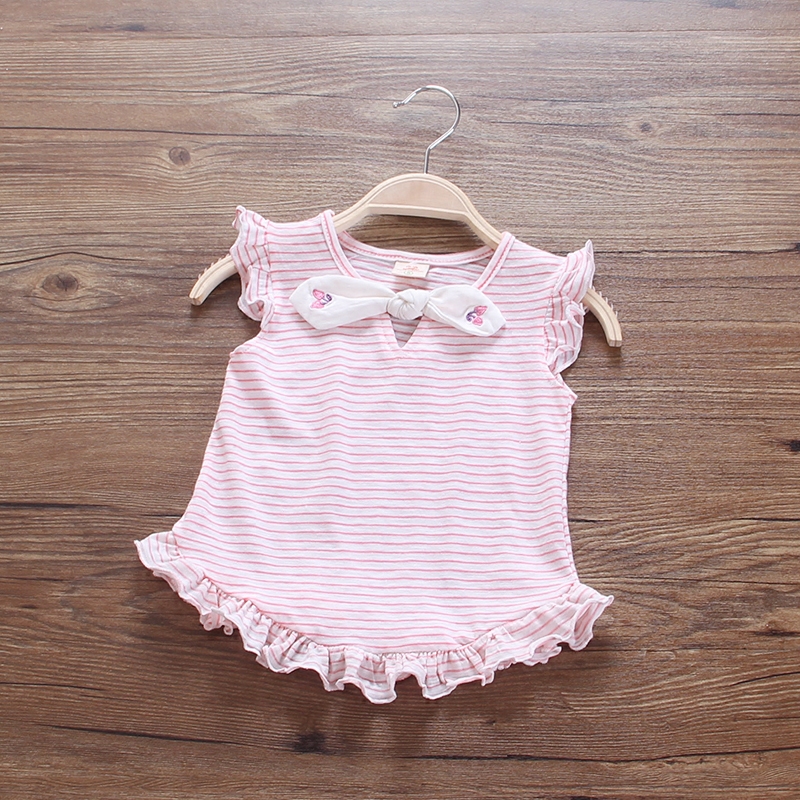 女童夏裝寶寶短袖t恤韓版小孩條紋衣服純棉嬰幼兒半袖打底衫